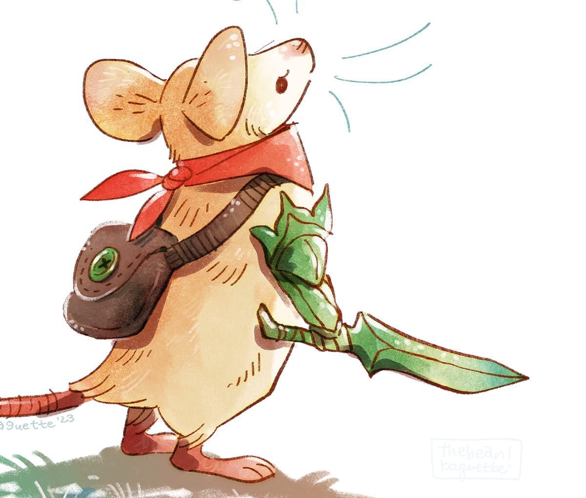 Quill from Moss 🐀 
I found this all nicely-lined already, sitting lonely in my folders so I spruced her up this weekend
#ratart #ratartist #ratmom #mossgame #fairytaleart