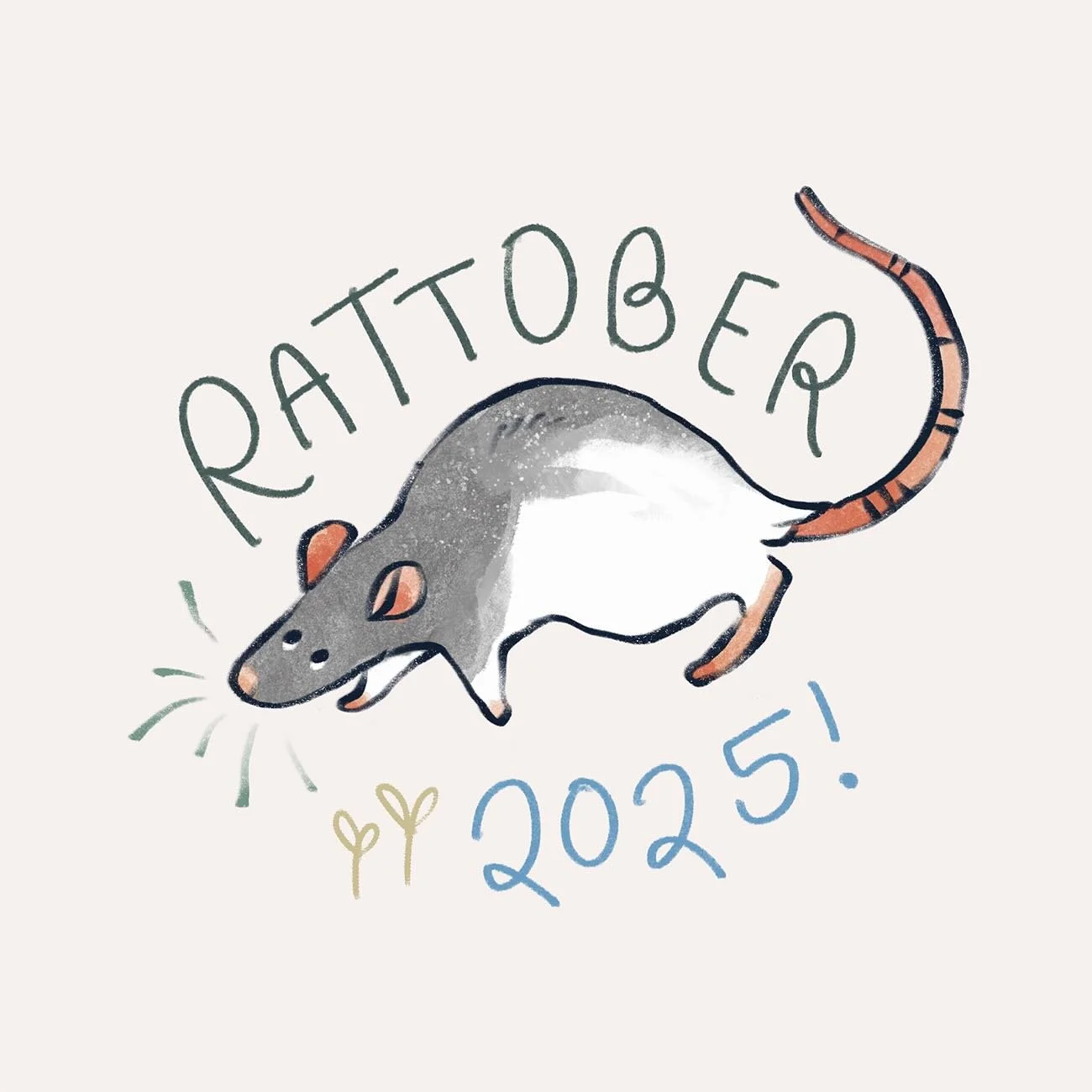 🐀🎃 RATTOBER SEASON APPROACHES... ✨
We are so excited to share our 2025 prompt list with you! Please join us for a month of fun and most (best) of all, RATS!!!
I (bean) am also happy to announce that this year has a proper team&mdash;a proper mischi