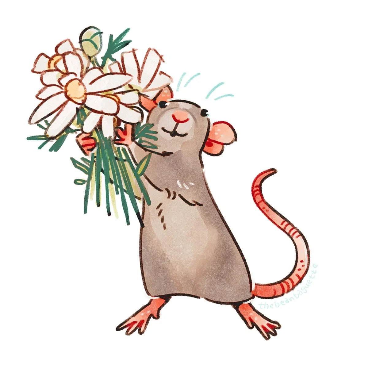Good Rat from Rattober 2022. I&rsquo;ve been using the same base procreate brush (modified to monoline) for a lot my Rattobers, including this year&rsquo;s cover image
(edit: originally I said I used this brush since 2020, but apparently I&rsquo;ve b