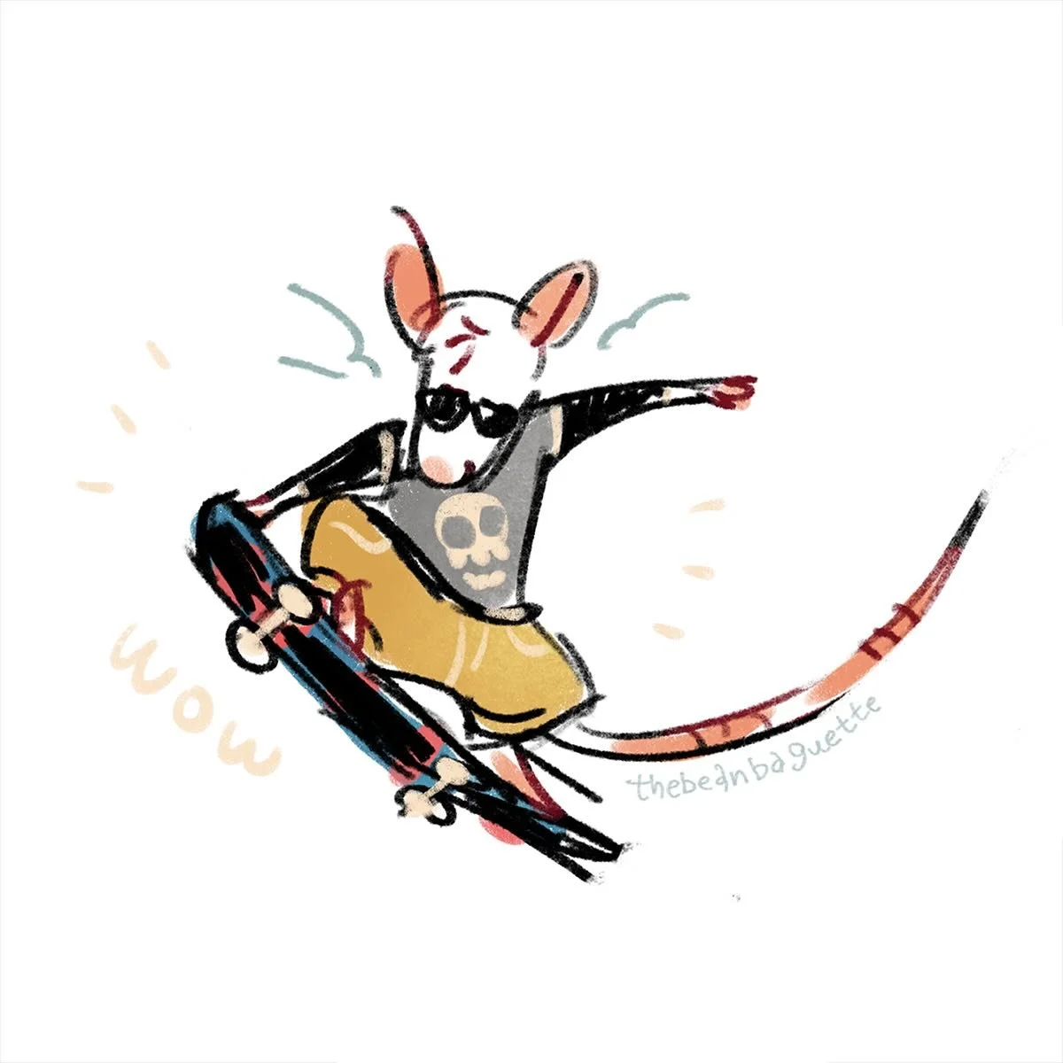Risky Rat from 2022&rsquo;s Rattober. Still really like this guy and he&rsquo;s in the queue for upcoming stickers :) I sat down today and sketched out a bunch of rats for this year, we&rsquo;ll see how many I get done!!
#rattober