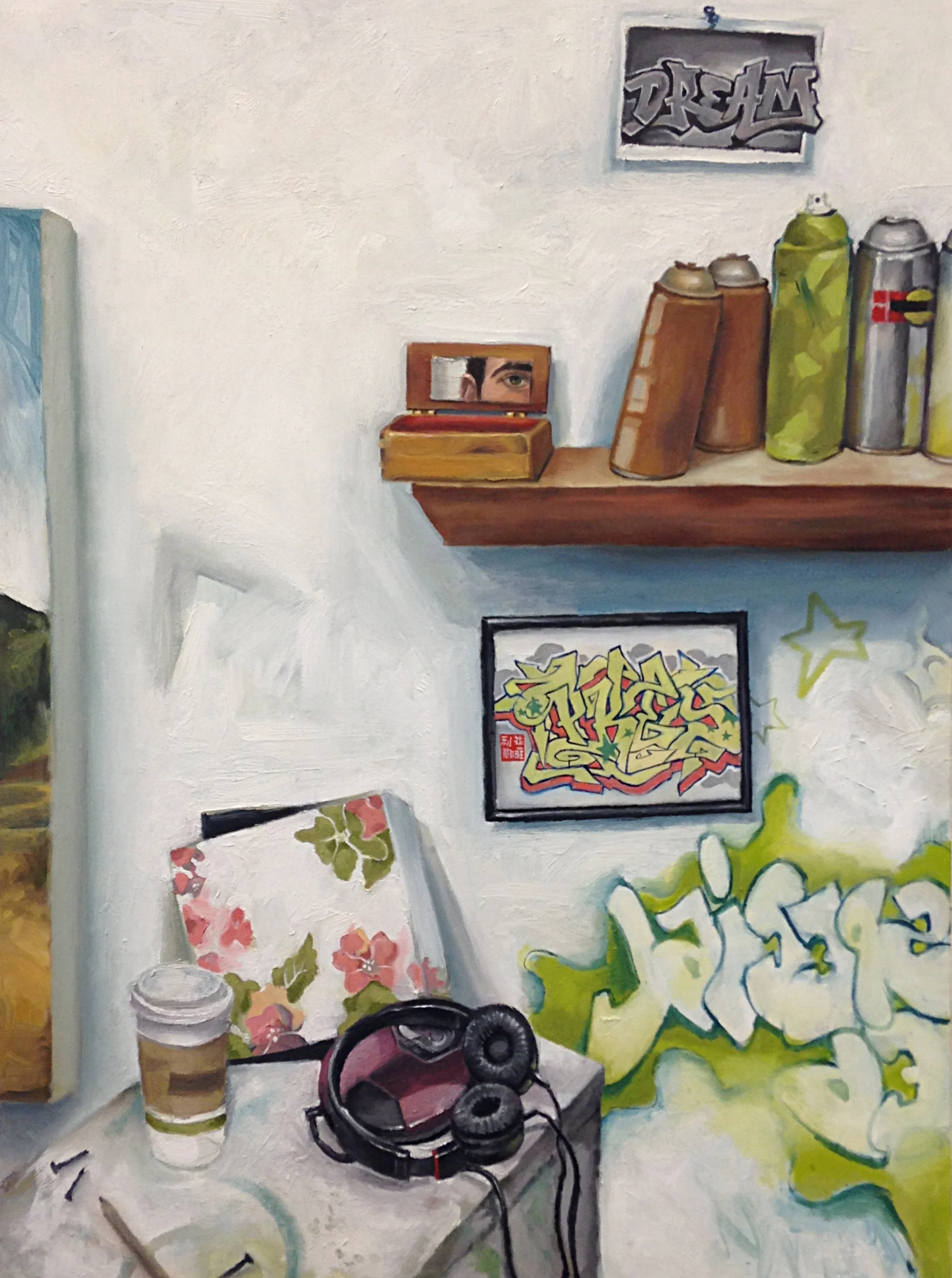 "Mentors and Memorabilia" oil on canvas, 4'x3' 2016