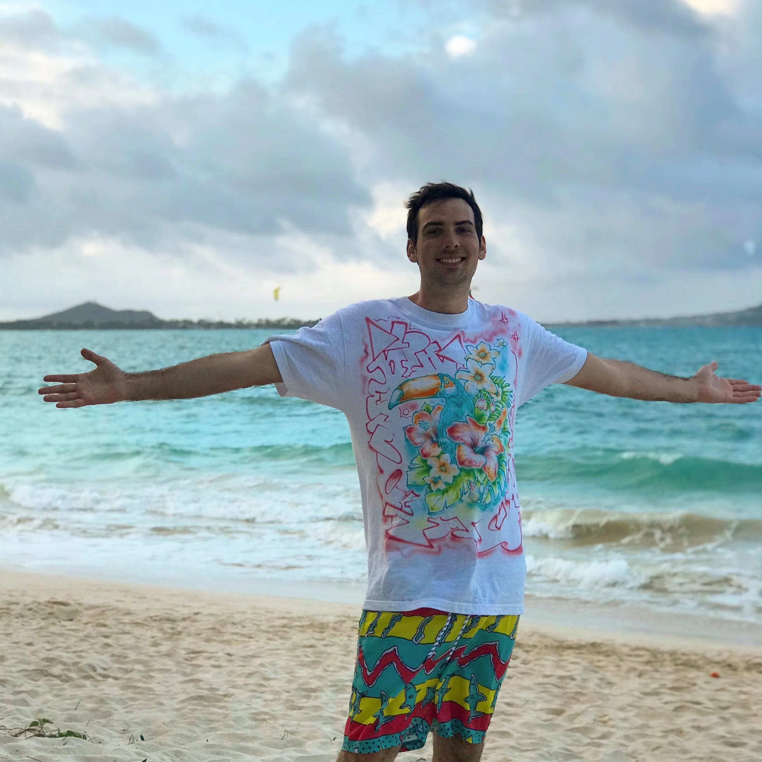 Picture of me wearing my custom shirt. Hawaii, 2019