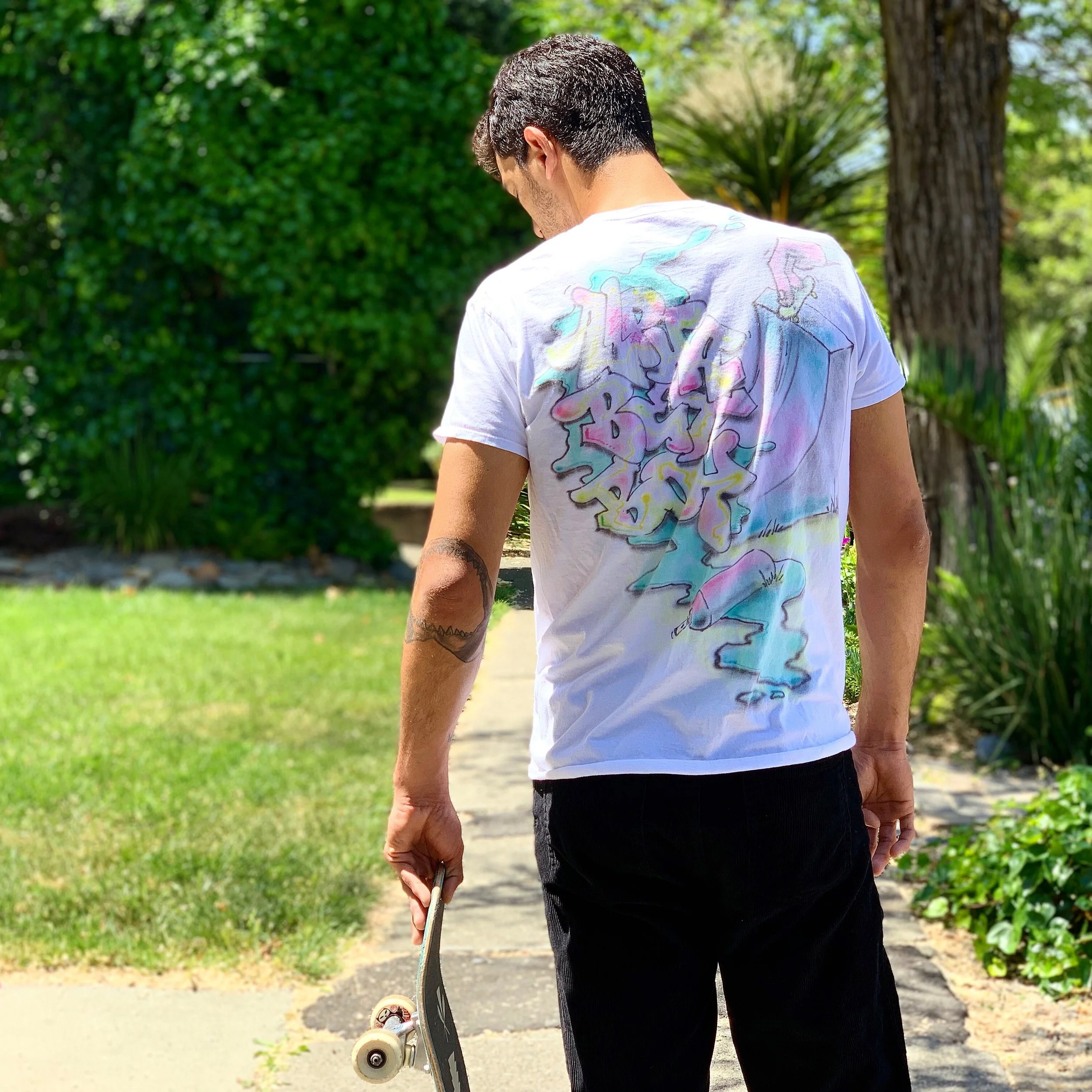 Kalani Brabo wearing my custom shirt. 2019