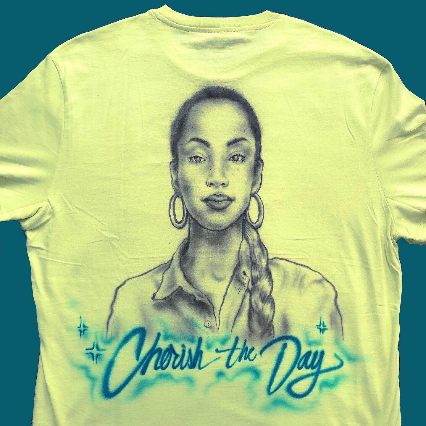 Portrait of Sade, airbrush. 2020
