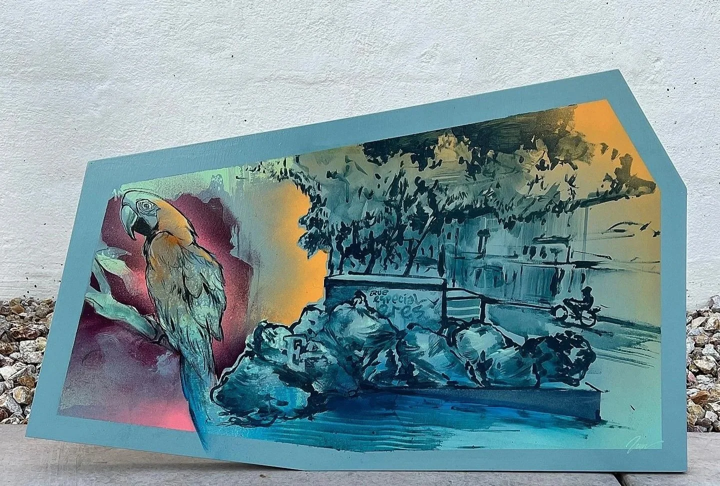 untitled. spray paint and house paint on wood panel, 2x3’
