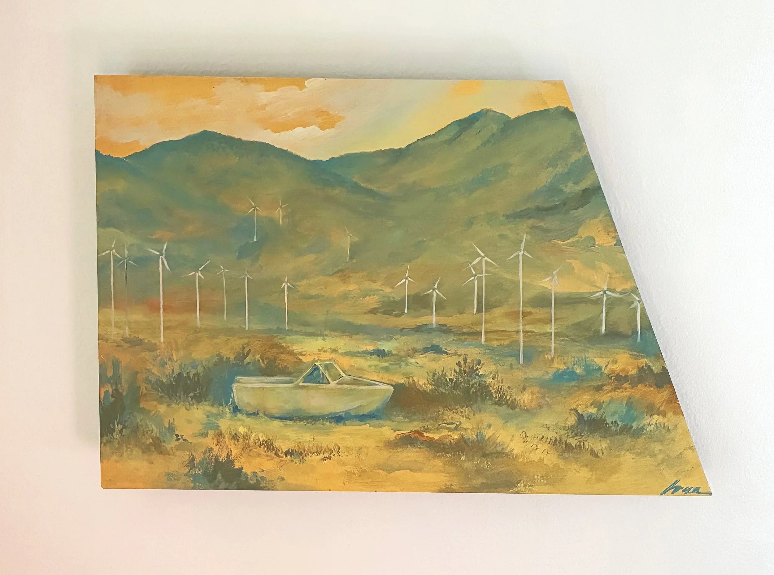 Above Water, acrylic on wood. 2026
