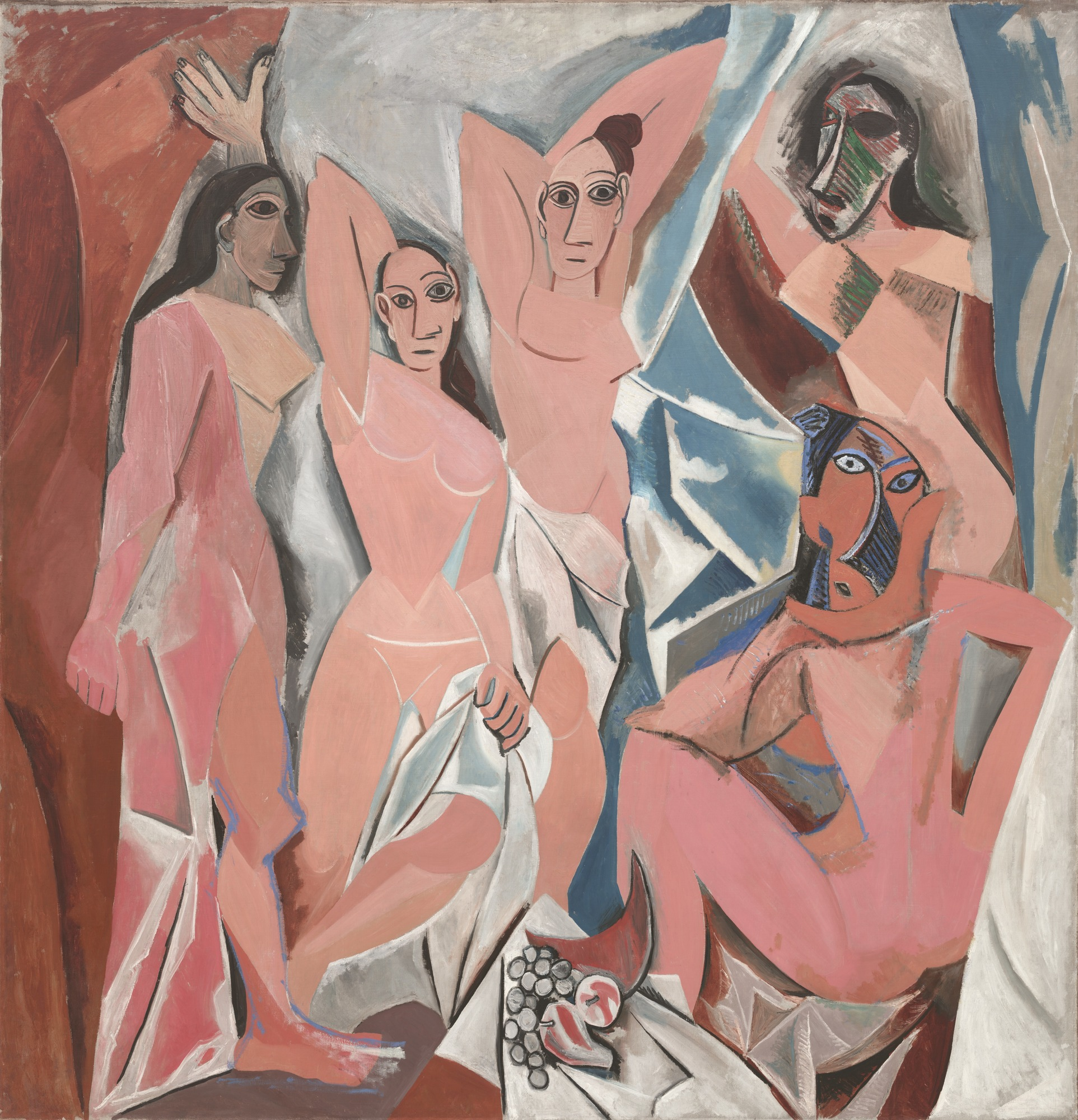 Les Demoiselles d’Avignon (The Young Ladies of Avignon) by Pablo Picasso, 1907.