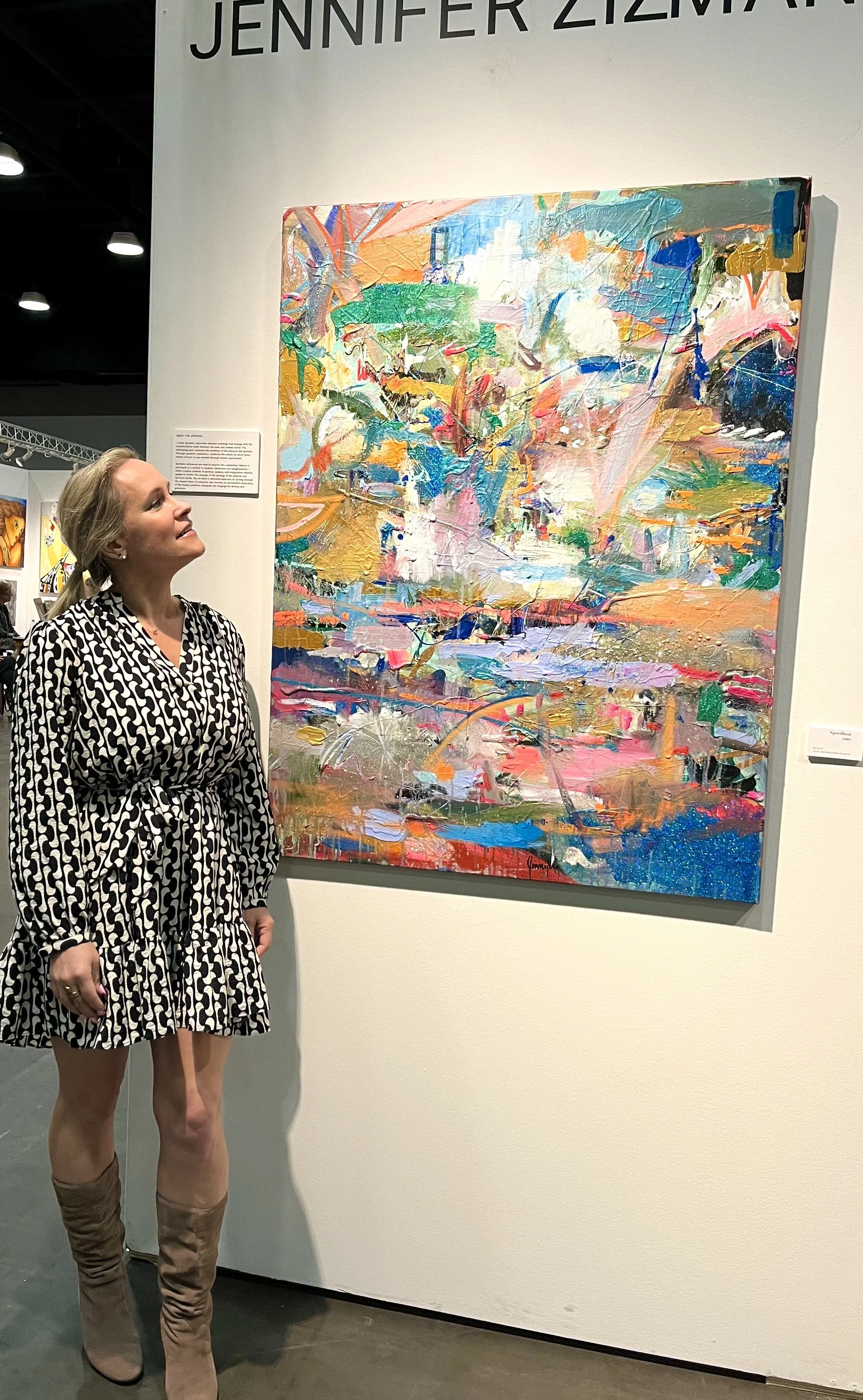 Painting "Speedboat" at ArtVancouver 2022