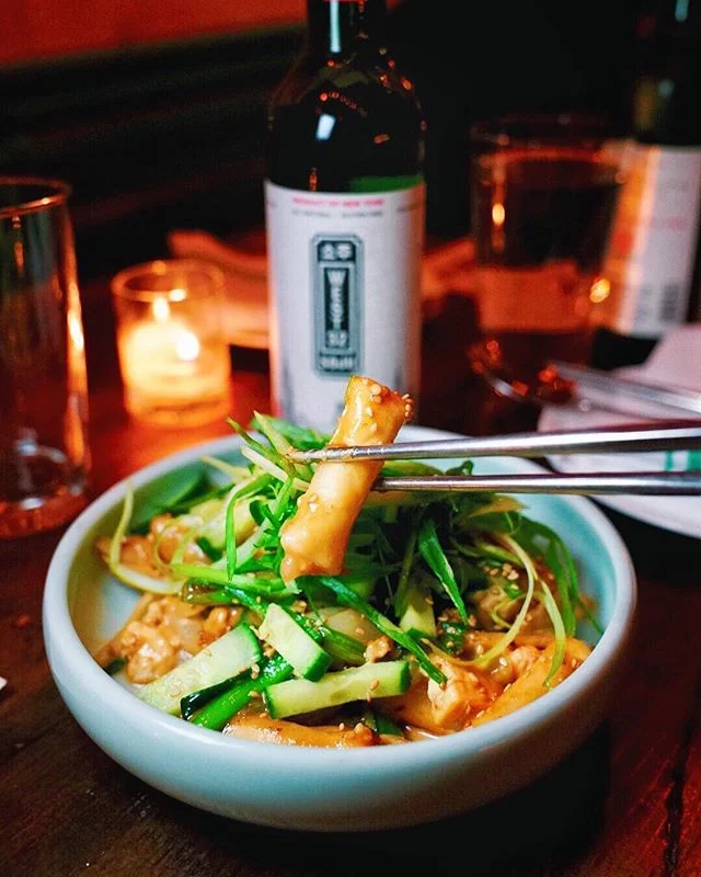 Found my new fav Korean restaurant when I went to a dinner at @whitetigerbklyn paired with @w32soju 😍🍶every dish is incredibly delicious and these sesame &ldquo;gnocchi&rdquo;- rice cakes- are so addicting! @w32soju is a fantastic soju (like a kore