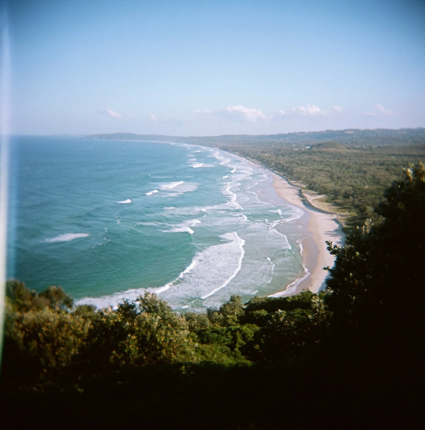 Slowing down and having fun with my Holga on our recent trip to Byron. I love the anticipation of waiting for the film to be developed, you never quite know what you&rsquo;re going to get. Shot on 120 Kodak Portra overlooking, Tallows Beach from the 