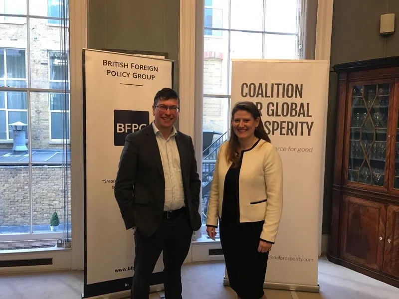 Tom Cargill, Executive Director of the British Foreign Policy Group and Theo Clarke, our CEO, co-hosted the event