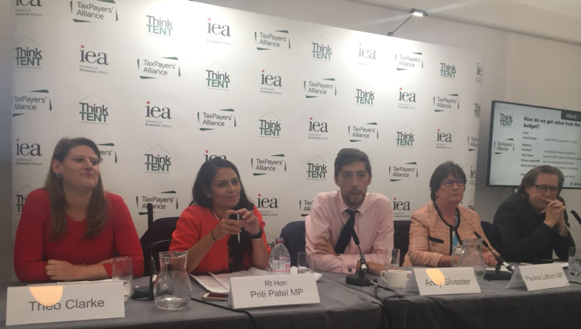 Theo Clarke, Rt Hon Priti Patel MP, Andy Silvester, Pauline Latham MP, Ian Birrell