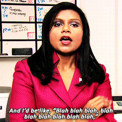 Woman talking at someone to show how it doesn't work to just transmit