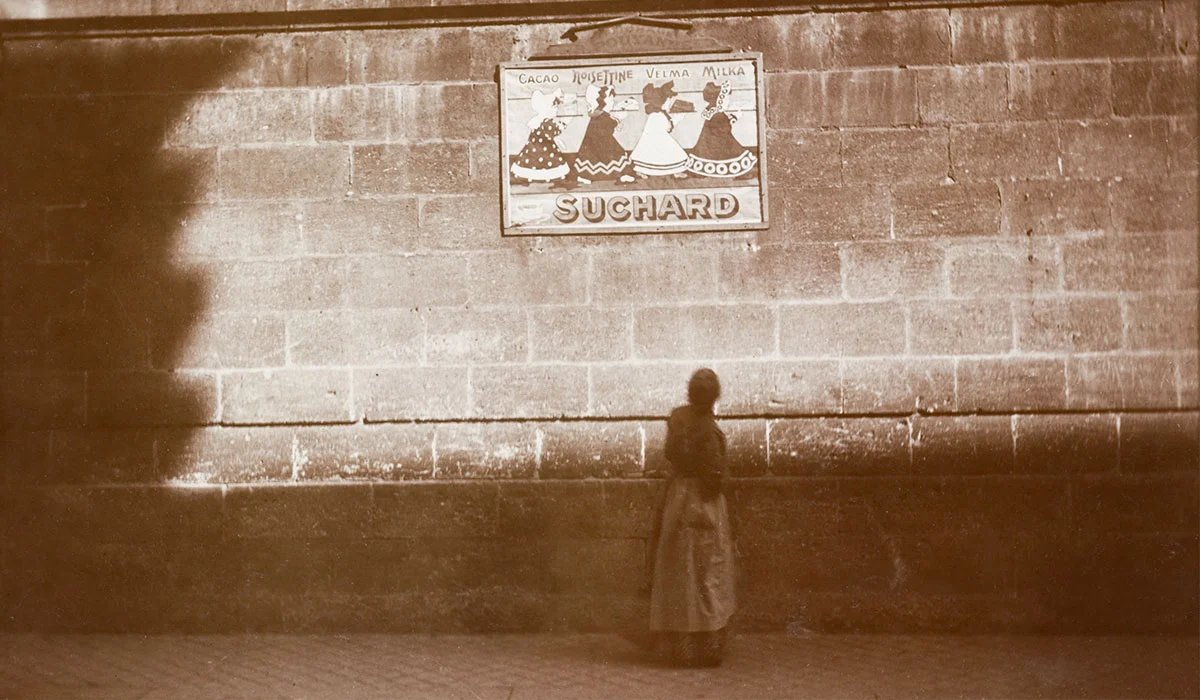 Publicité "Suchard" à Bordeaux en 1912, tirage au gélatino-bromure d'argent