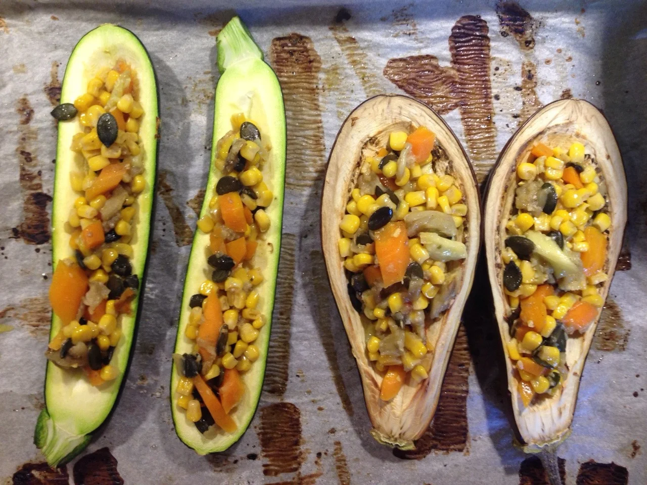 Zucchini- & Auberginen-Boot
