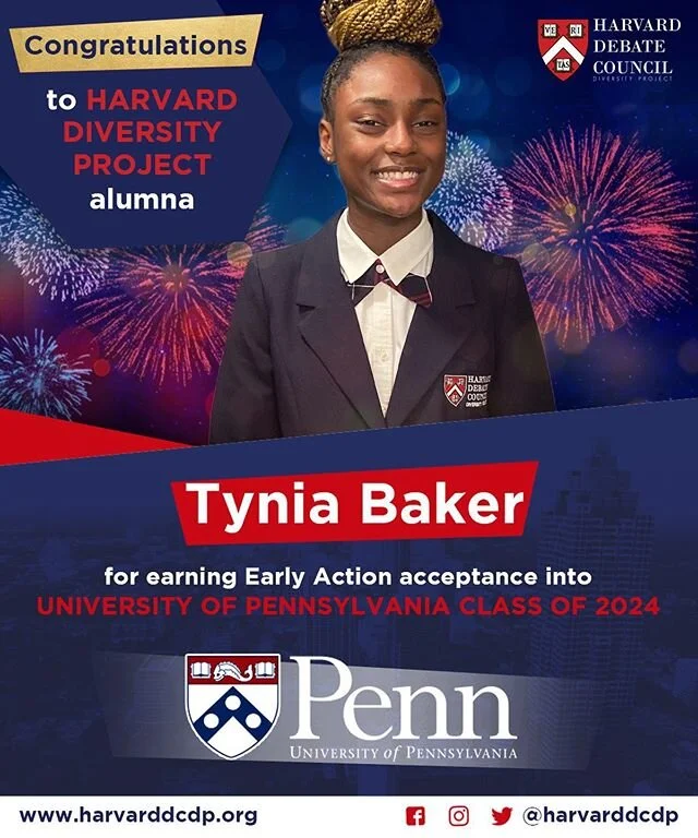 🚨Another Ivy League acceptance! 🎊 CONGRATULATIONS to alumna Tynia Baker for earning Early Action acceptance into the University of Pennsylvania Class of 2024...on a FULL RIDE! 🥳🥳🥳 #UPenn #BlackGirlMagic