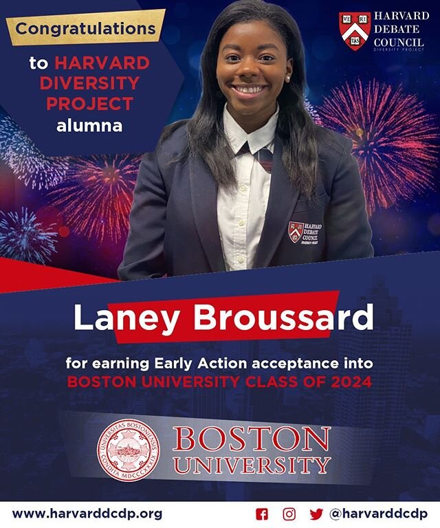 🚨CONGRATULATIONS to alumna Laney Broussard for earning Early Action acceptance and a FULL RIDE to #BostonUniversity 🥳🎉🎊