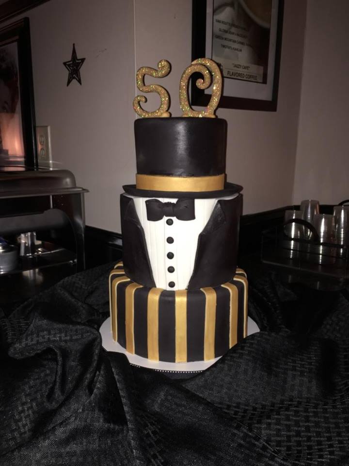 50 Birthday Cake - Tuxedo and Gold.jpg
