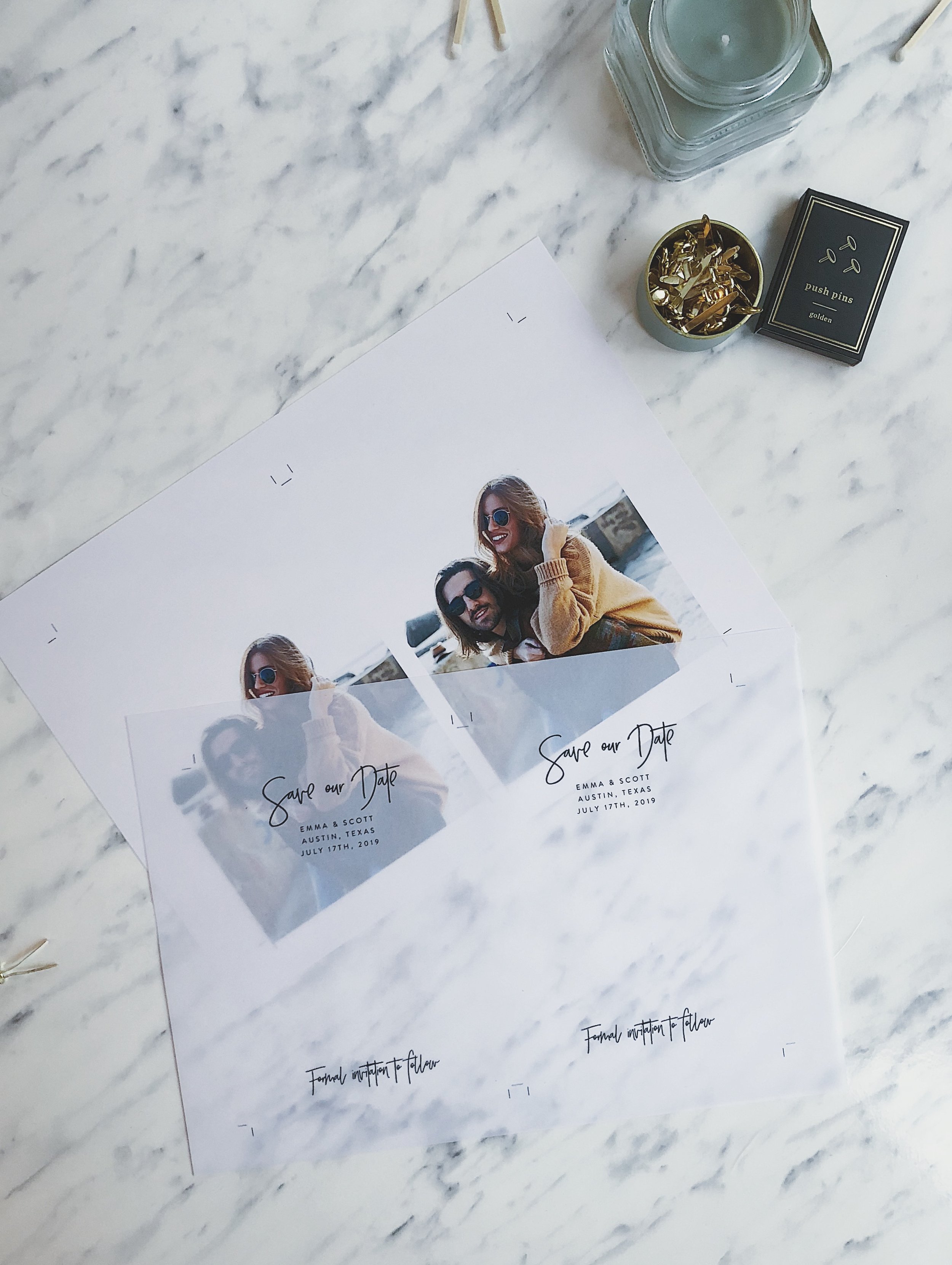 Diy Vellum Save The Dates Blanche Paperie