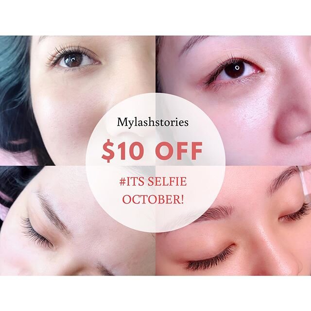 🎉🎉October Promotion . 
STEP 1: Come and do your lashes @mylashstories 
STEP 2: Take a selfie and post on your Instagram 
STEP 3: Tag @mylashstories and show us to enjoy $10 OFF
.
.
*New set only *Valid 1 oct 2019 - 31 oct 2019
. 🎀Japanese eyelash 