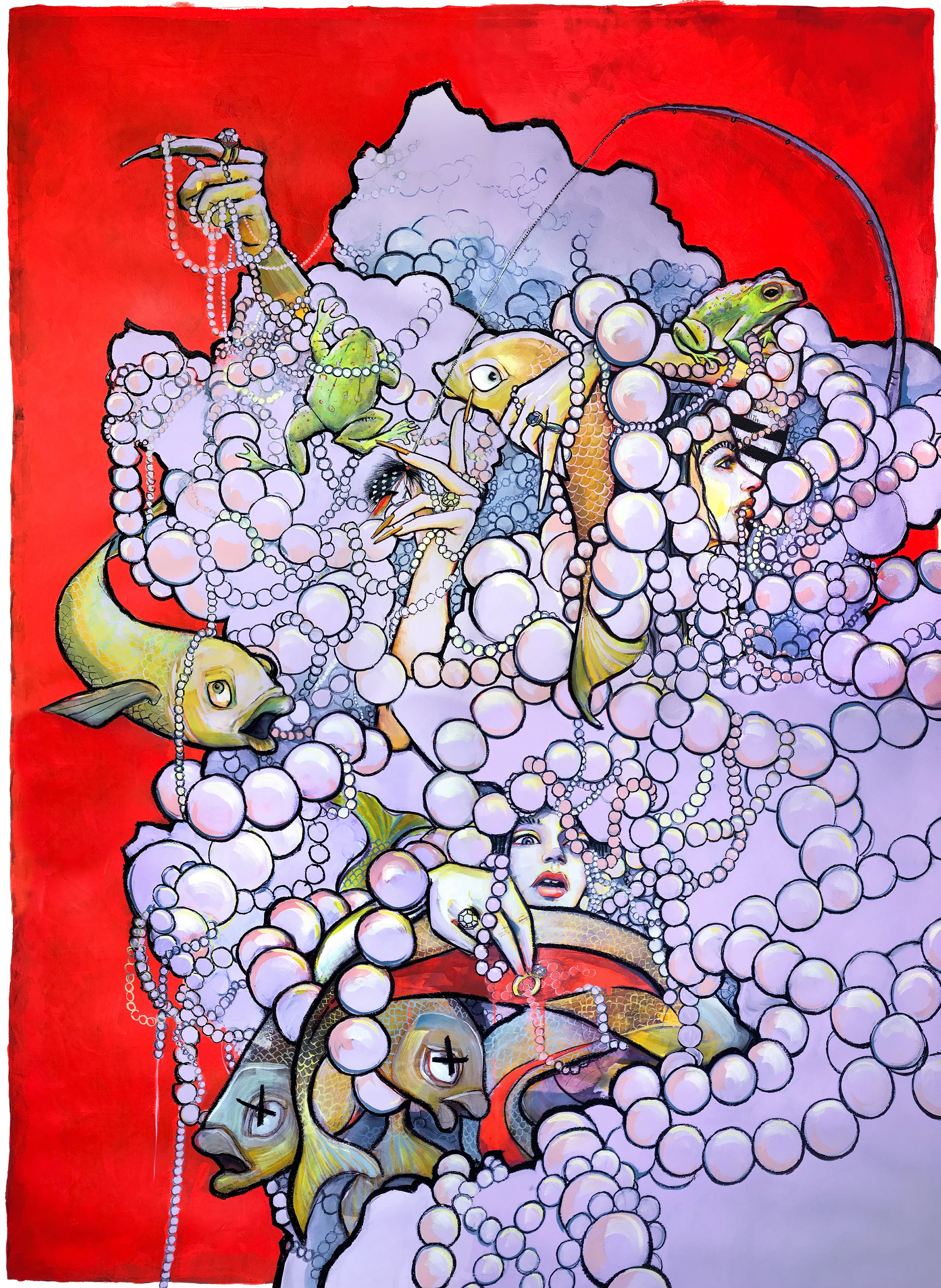 CASTAWAYS, 2019 Flashe, charcoal, and watercolor on paper 51 x 38 inches inquire about purchase