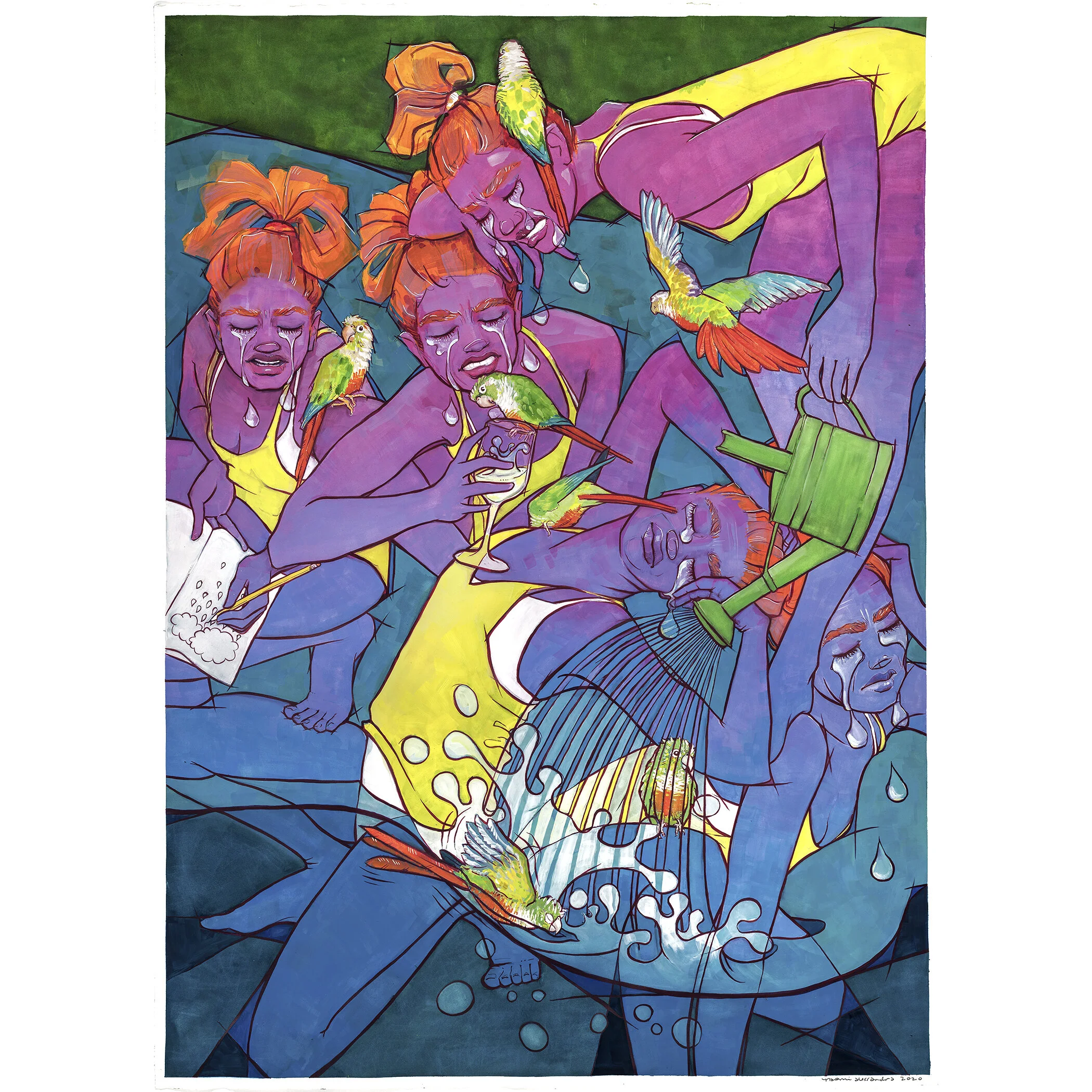 SALT MINES (PLEURER), 2020 Watercolor and gouache on paper 52 x 38 inches inquire about purchase