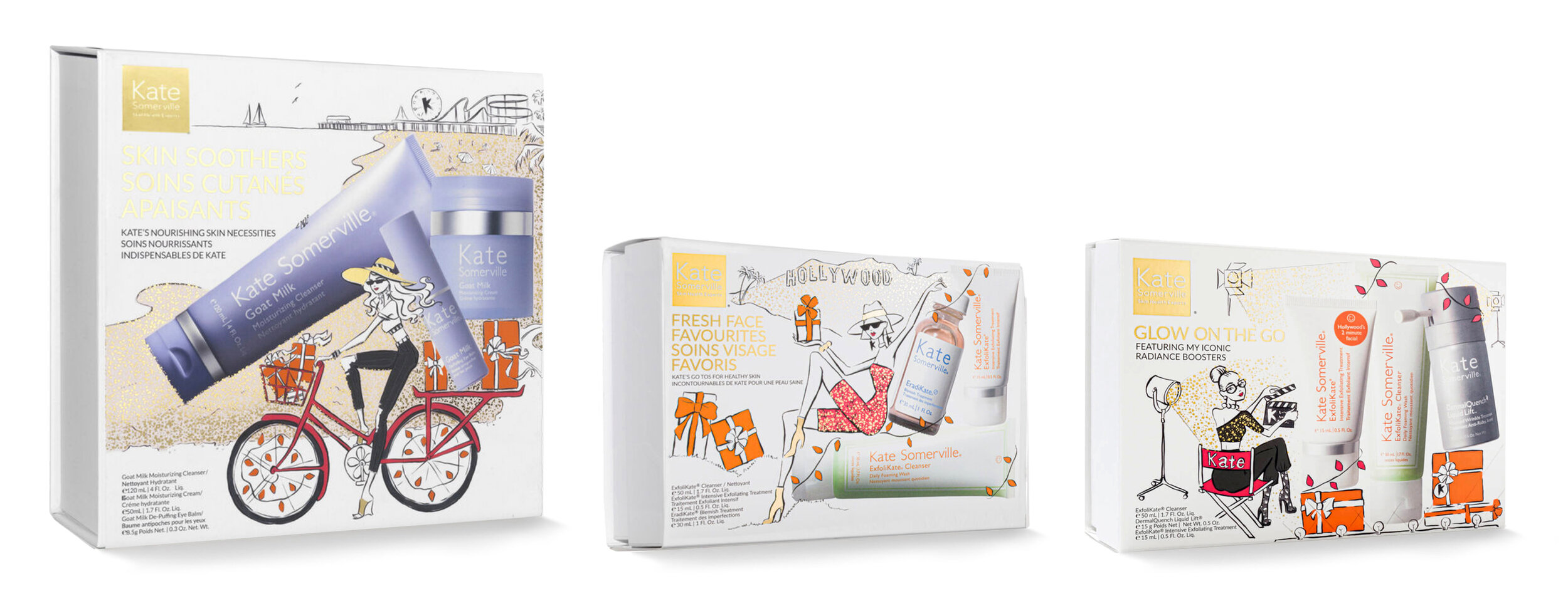 CLIENT: KATE SOMERVILLE X SPACE NK, X MECCA, 2019 ILLUSTRATION AND PRODUCT PACKAGING DESIGN