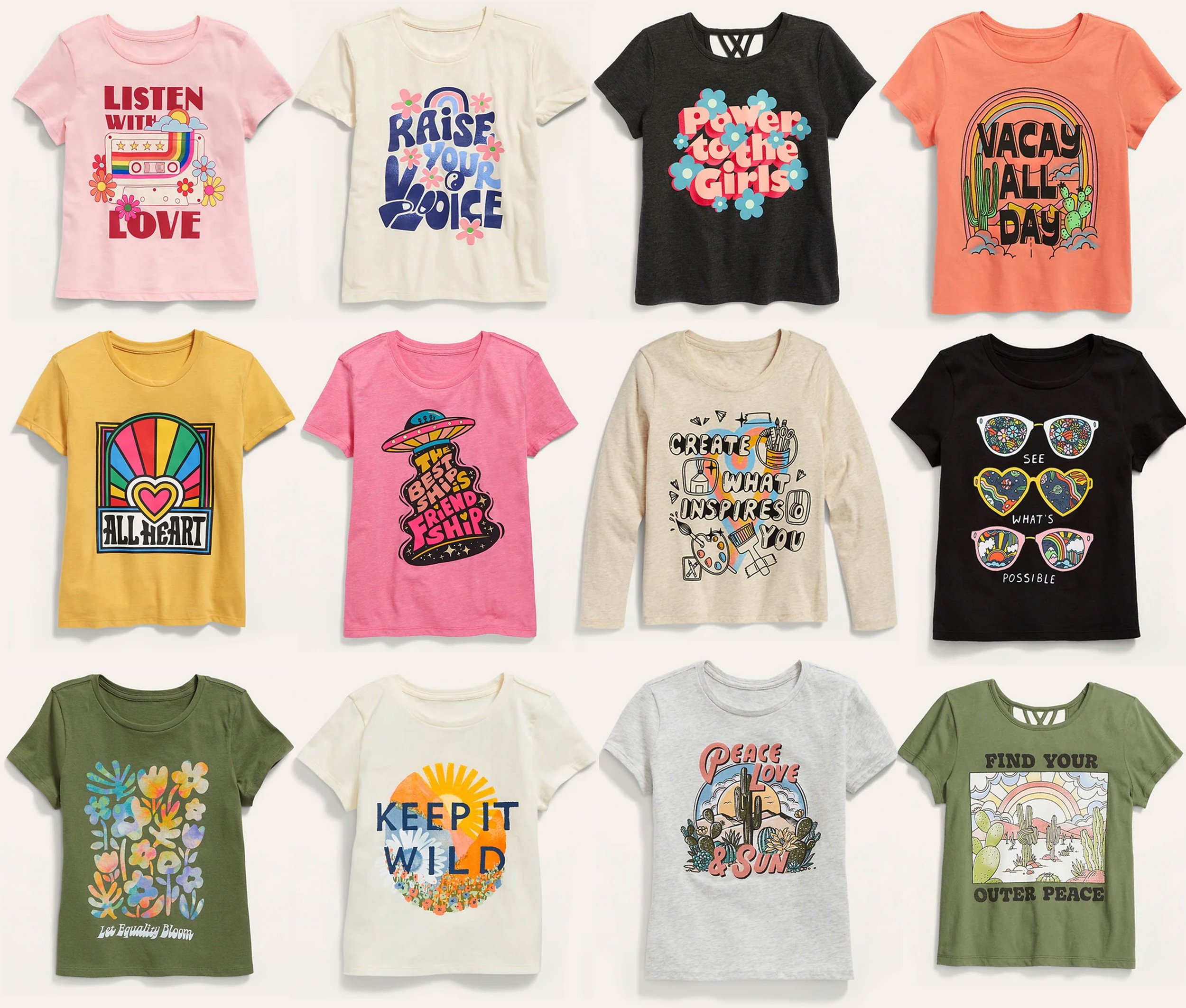 OLD NAVY - GIRLS GRAPHIC TEES