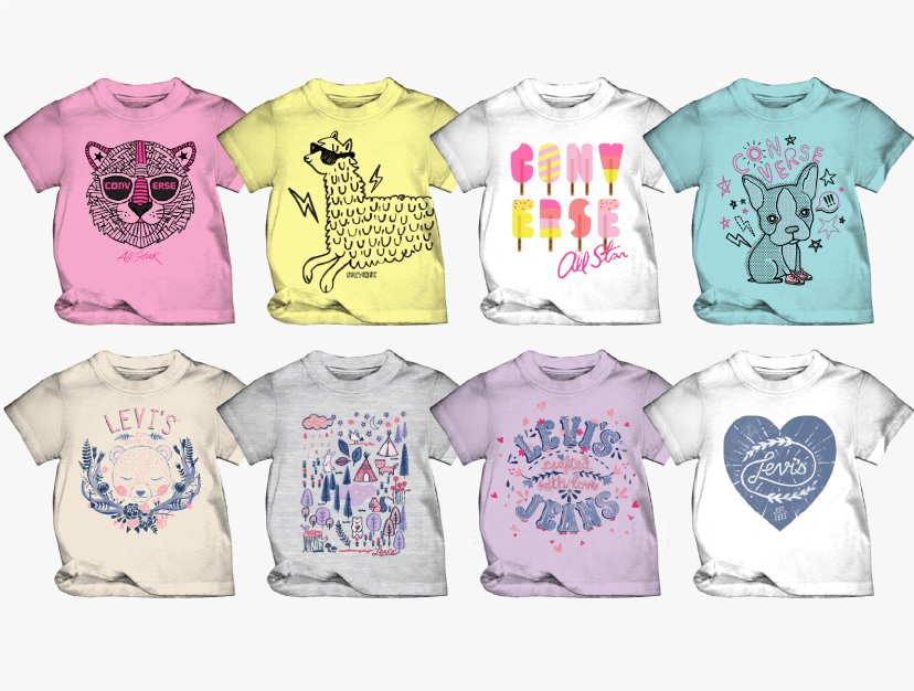 CONVERSE / LEVI'S - BABY GIRL GRAPHIC TEES