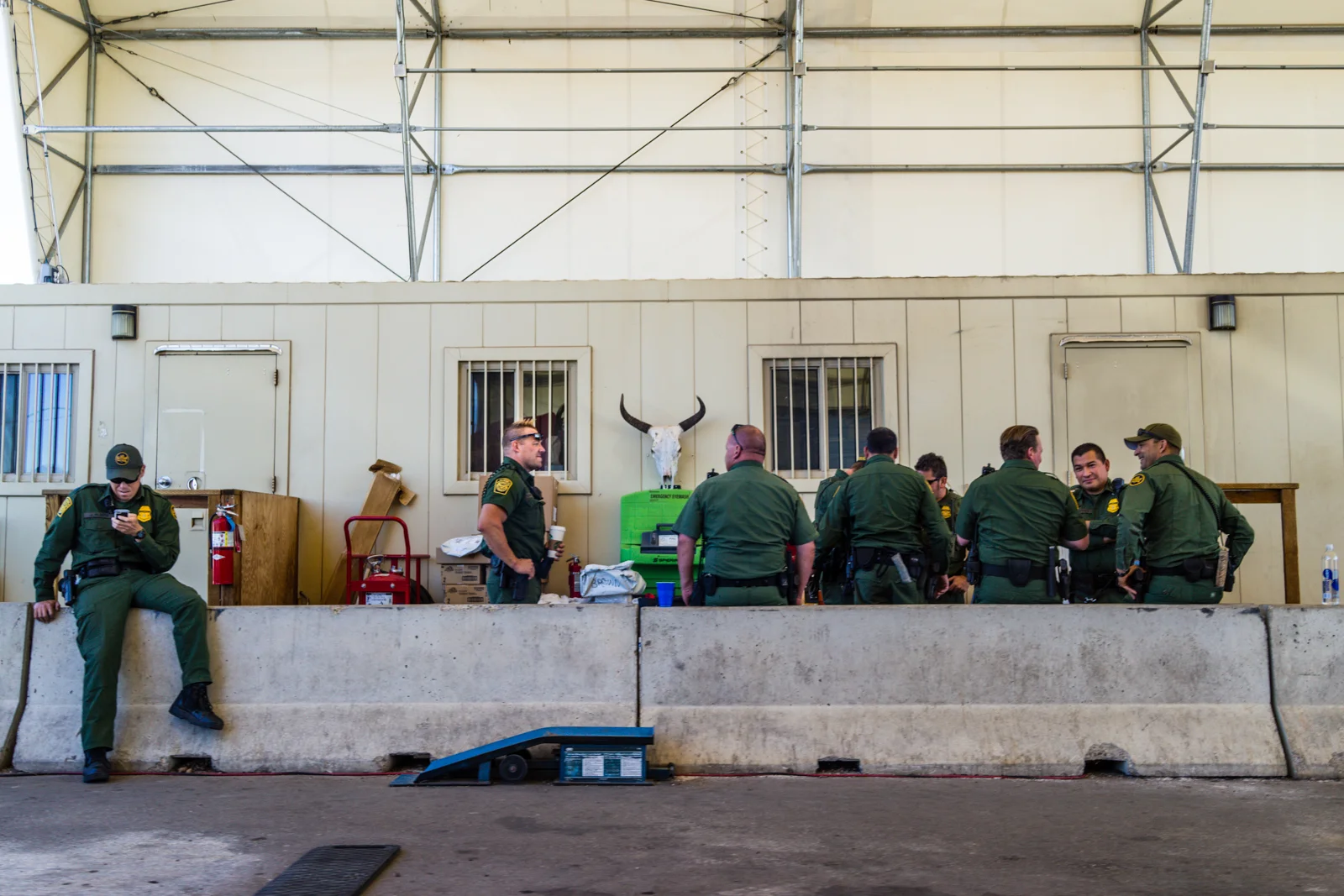 An American family divided by a border fence.