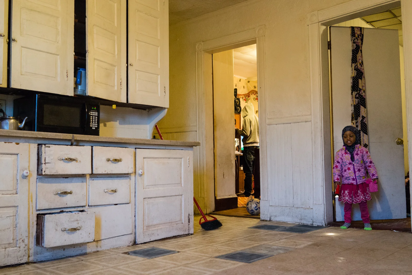 Somali Bantu refugees inhabit old tenements in Lewiston, Maine.