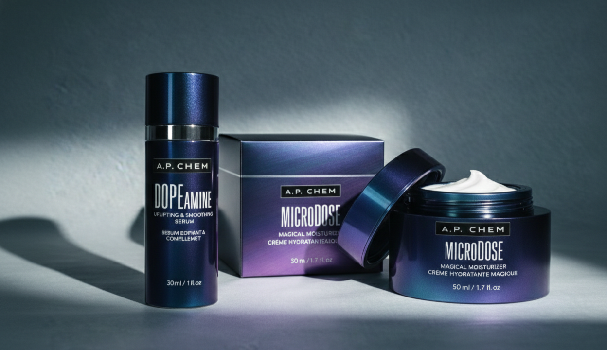  2 SKUS with primary and secondary packaging and utilizes an innovative iridescent coating. 