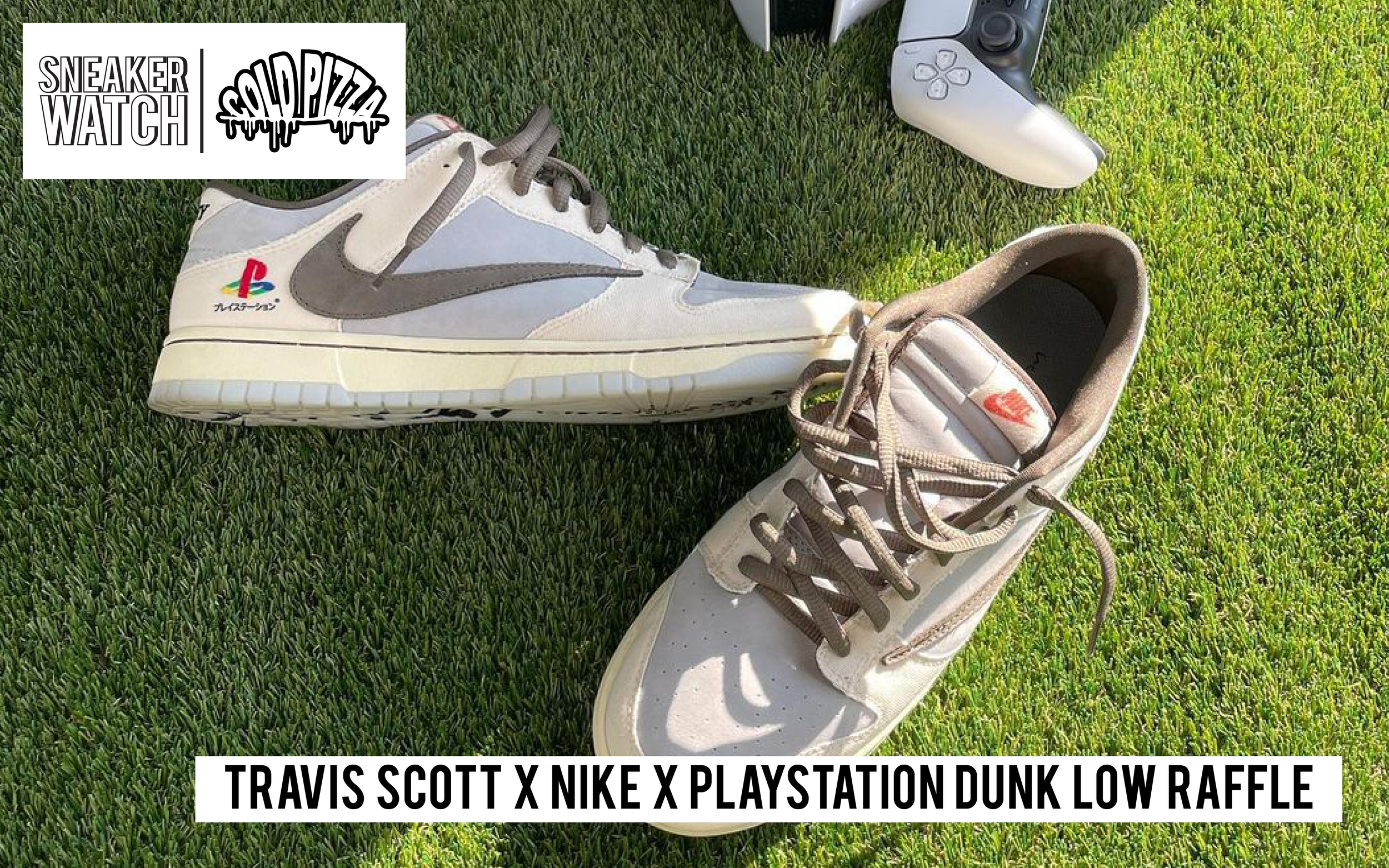 Schep Verslaggever Caroline Travis Scott x PlayStation x Nike Dunk Low Raffle — Cold Pizza NYC