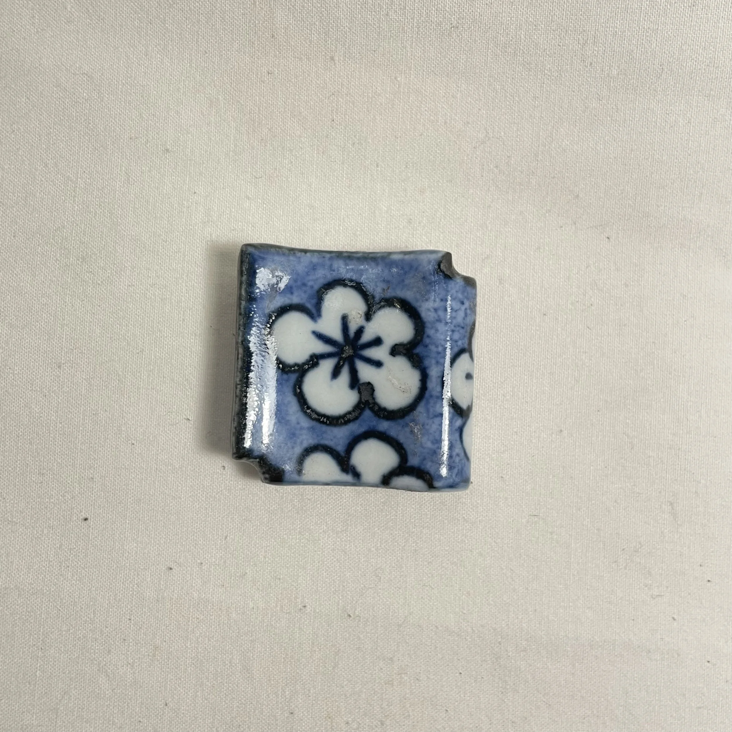 Kawara bleu fleur