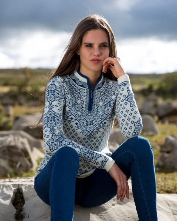 Women's Quarter zip - 100% Alpaca Sweater