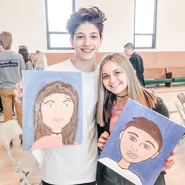 Thank you @amelyaslik and @annyka.slik for including Create Bliss Art School to be part of your Hillcrest HS Sweethearts Dance Day activity! There were 28 couples who all painted portraits on canvases of their dates! It was an amazing day! I just lov
