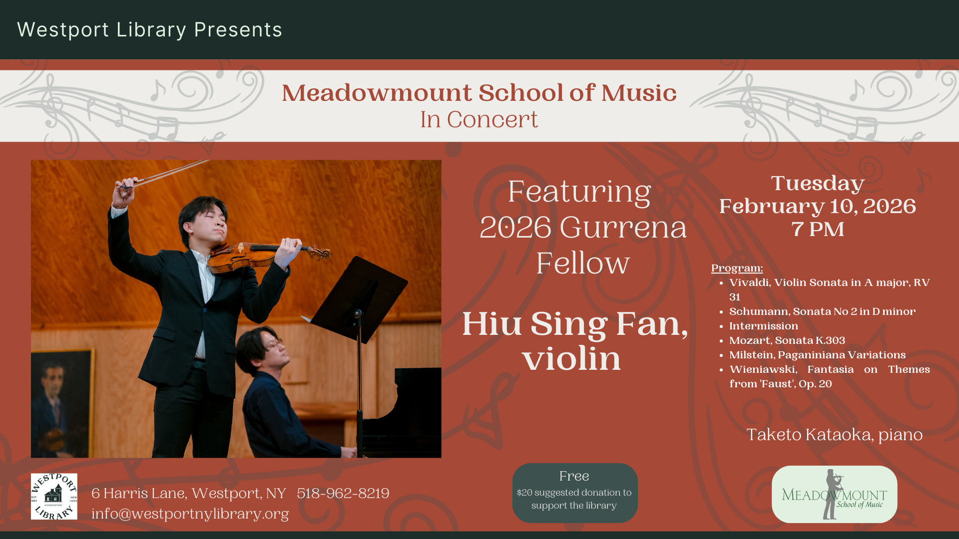 Meadowmount School of Music Featuring 2026 Gurrena Fellow Hiu Sing Fan
