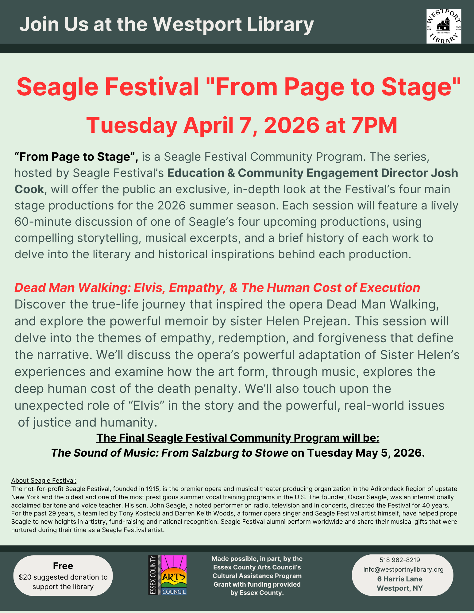 Seagle Festival: From Page to Stage"