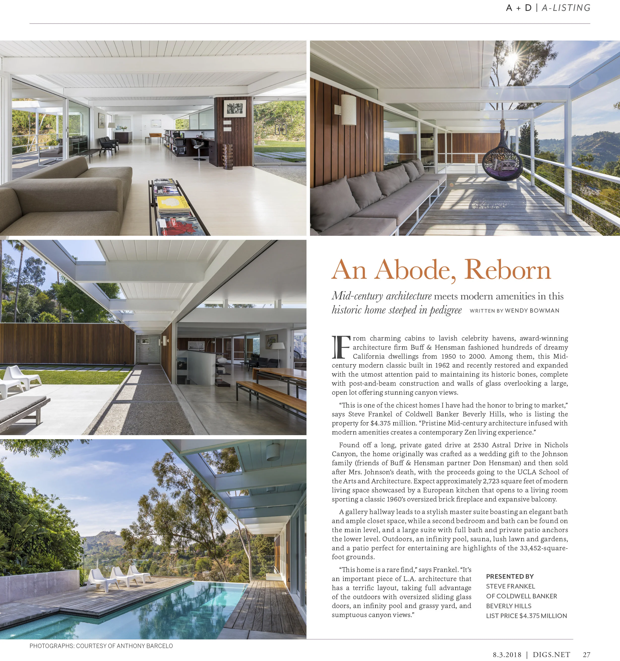 Featured in Westside Digs - Mid-century Abode Meets Modern Amenities in this Historic Home Steeped in Pedigree