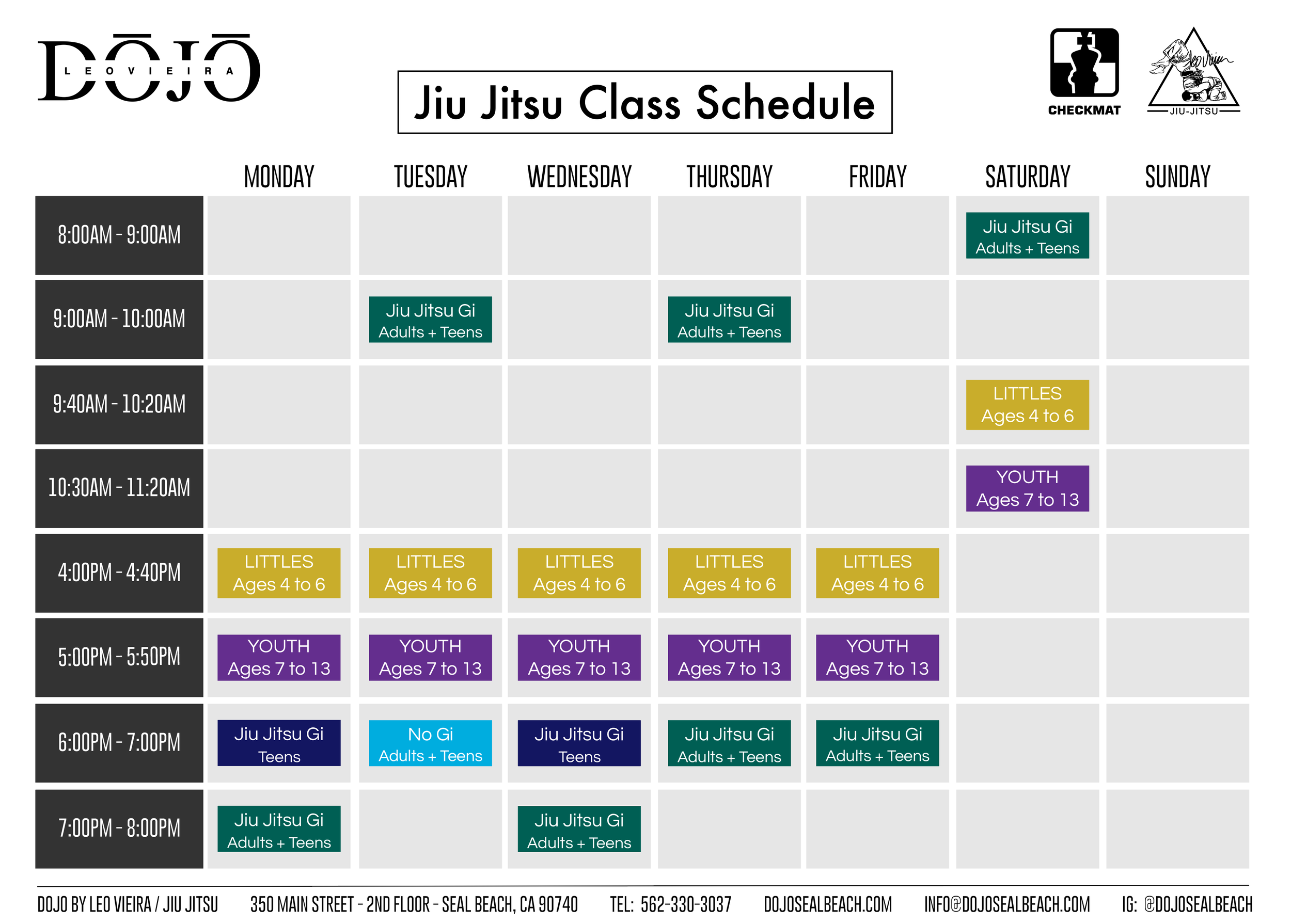 Schedule — Jiu Jitsu & Martial Arts Seal Beach | Kids & Adults | DOJO ...