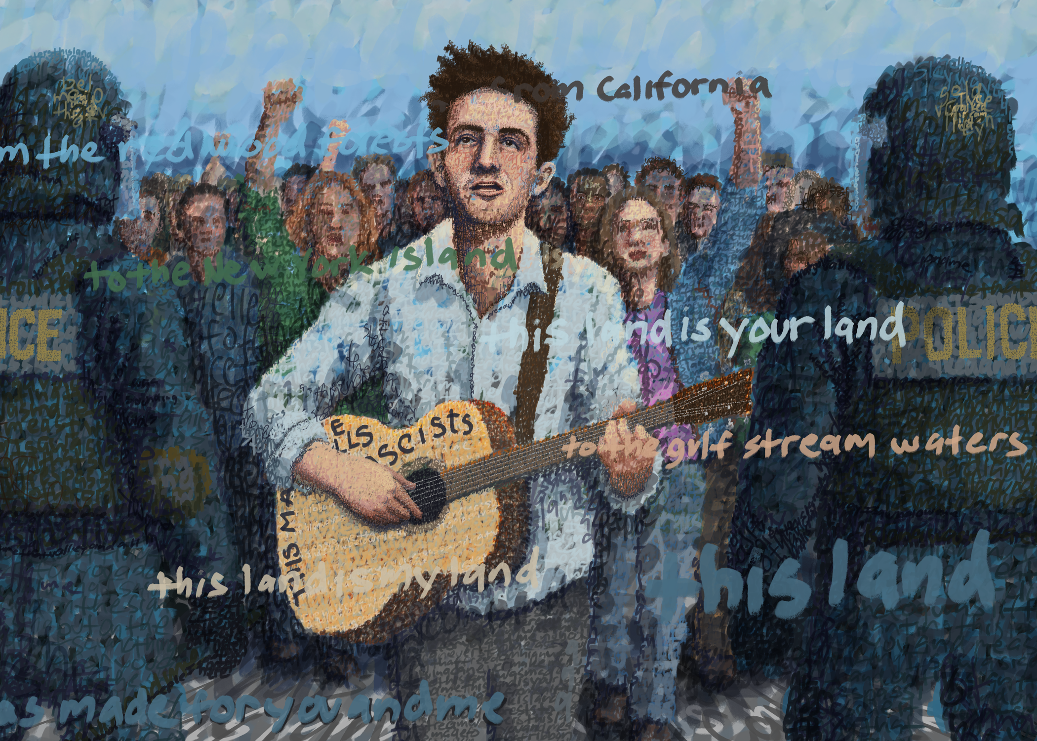 Woody Guthrie This Land Digital Painting by Phil Vance.png