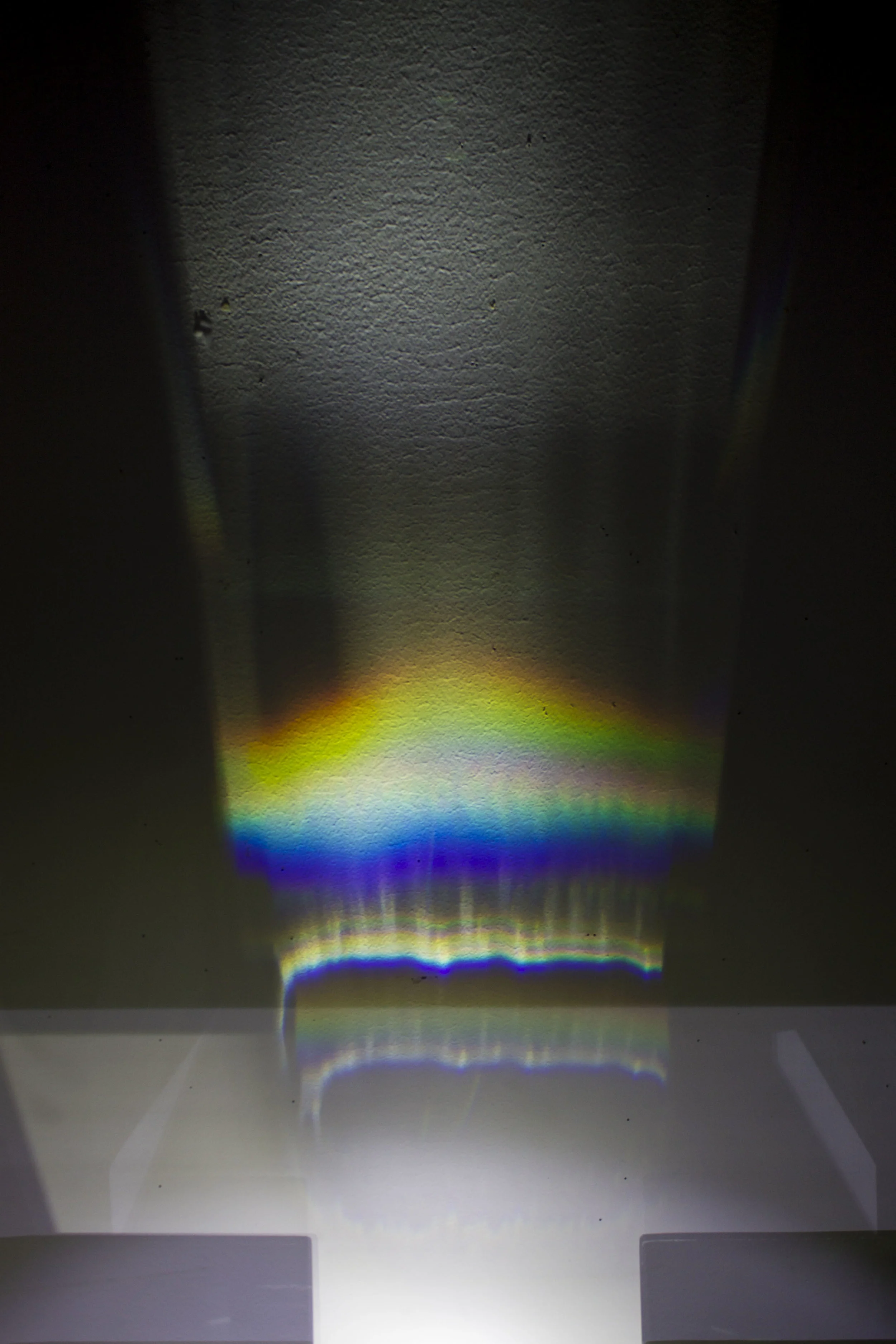 Intra-spectrum (Detail) 2016 Fish tank, water, mirrors, LED lights Installation size contingent on space.
