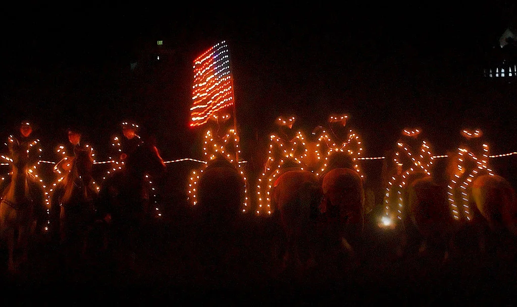 Westernaires lighted Grand Entry in their 1st generation costuming at the 2001 National Western Stock Show.
