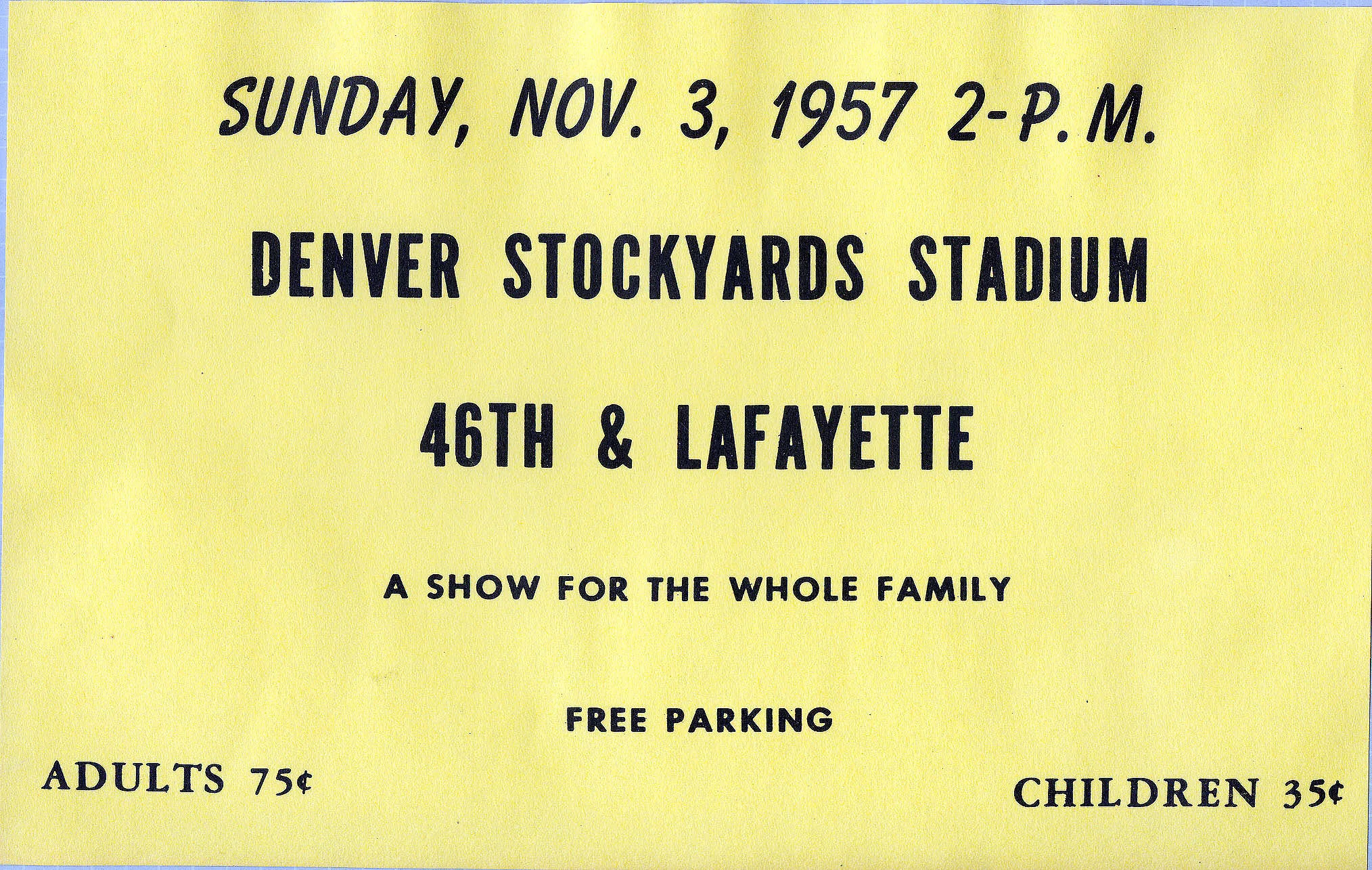 A Horsecapades show ticket from 1957.