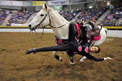 The Westenaires Trick Riding act never ceases to impress audiences.