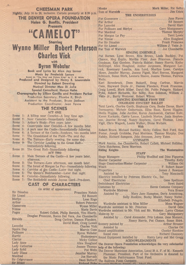 Westernaires appeared in the playbill for their role as “Riding Knights”