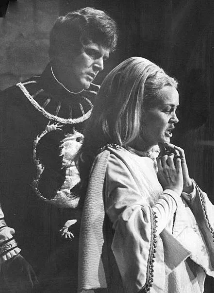 Wynne Miller and Robert Peterson as Guinevere and Lancelot in Denver Opera Foundation’s 1969 production of Camelot