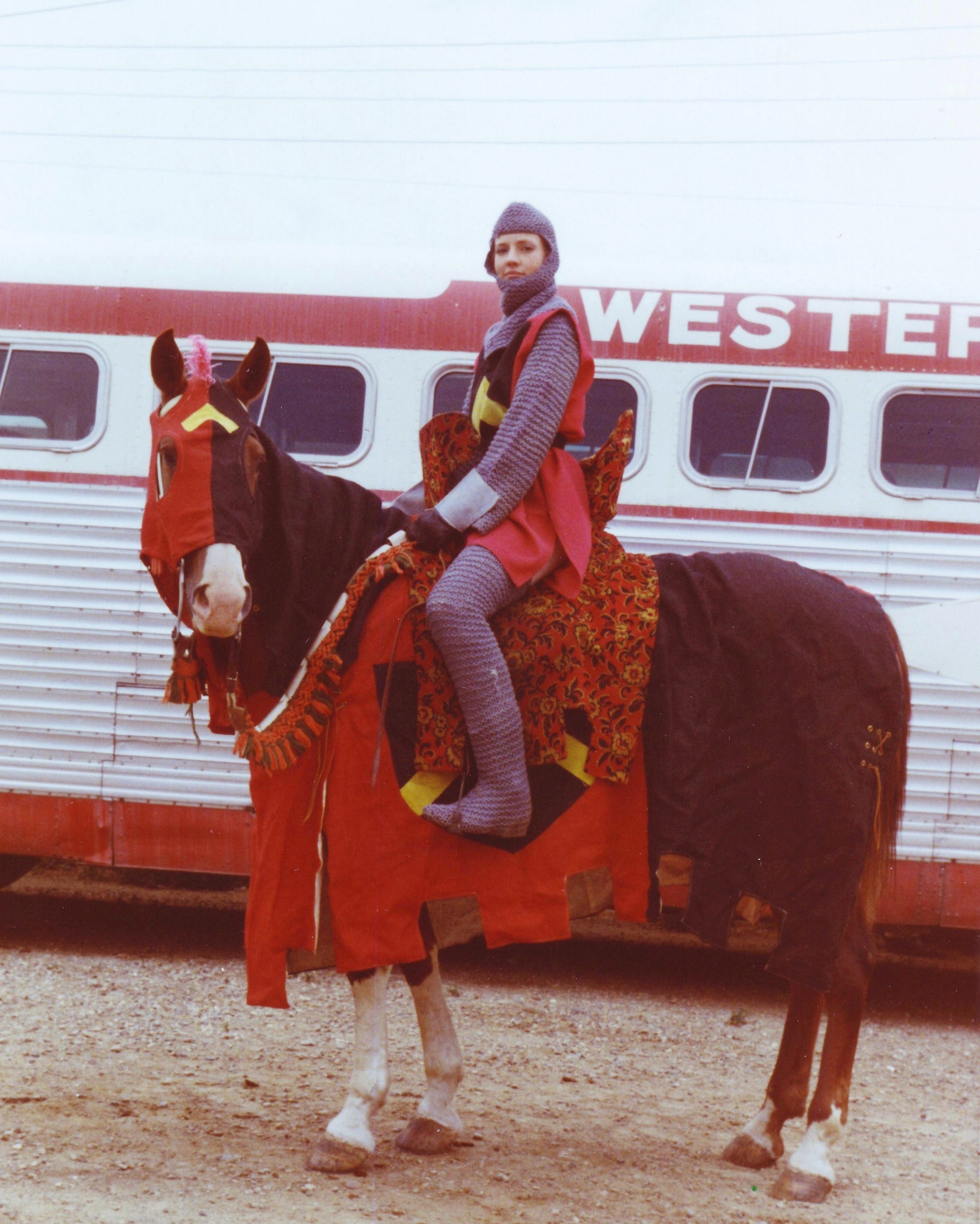 Westernaire rider Cheryl Andre and her horse, Blaze, in full Camelot tack and regalia