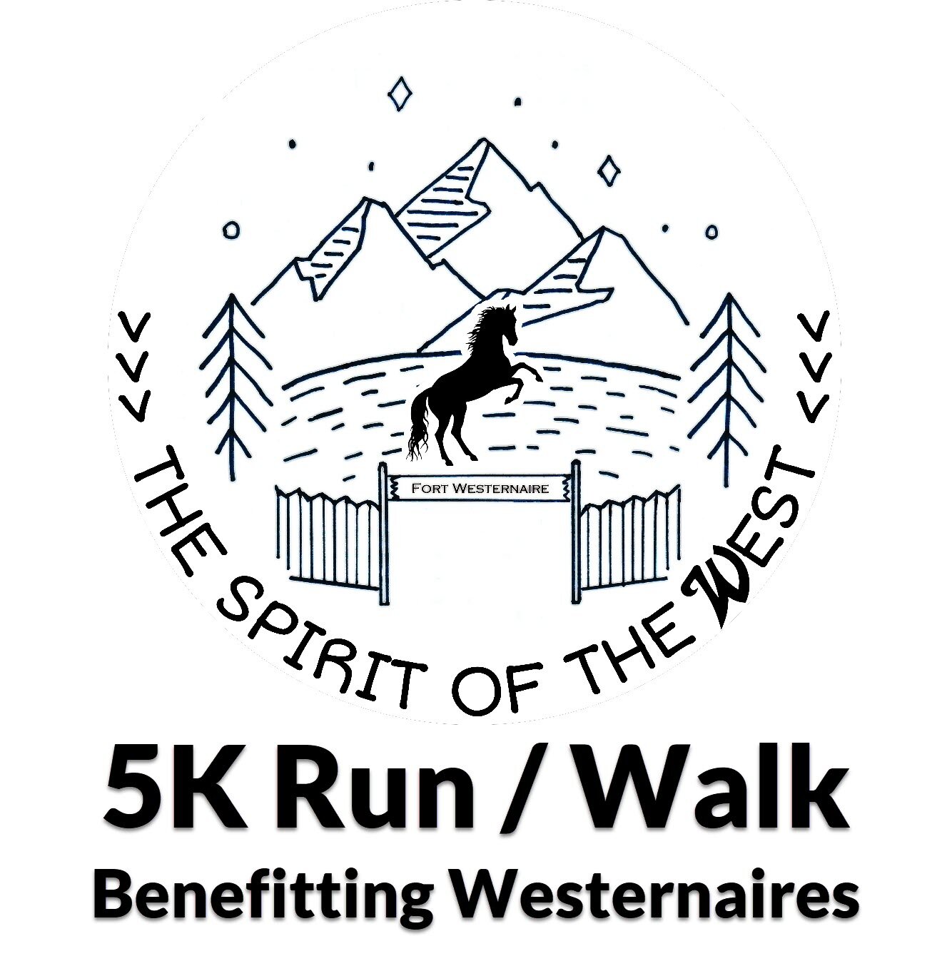 Logo for the Spirit of the West 5K run walk