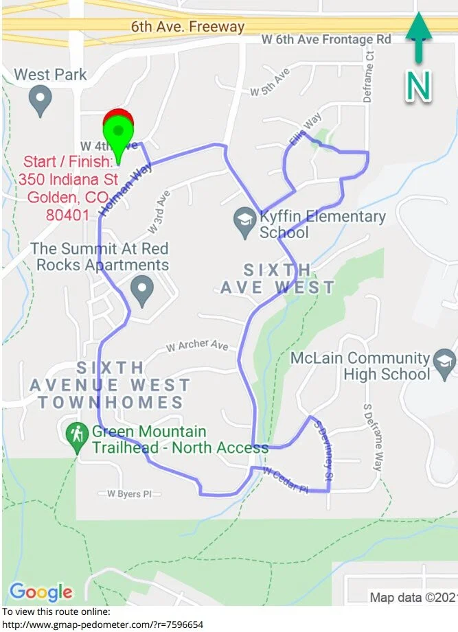 Course map for the Spirit of the West 5K